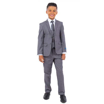 Perry Ellis Boy's 5pc Solid Suit - Mid Grey