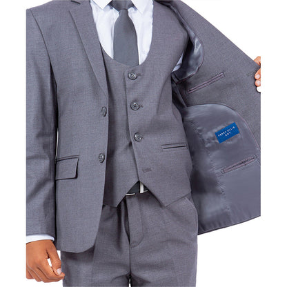 Perry Ellis Boy's 5pc Solid Suit - Mid Grey