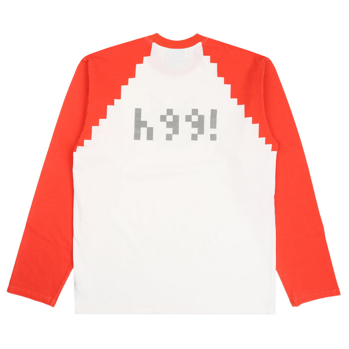 Pixel Raglan L/S - Red/White