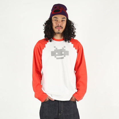 Pixel Raglan L/S - Red/White