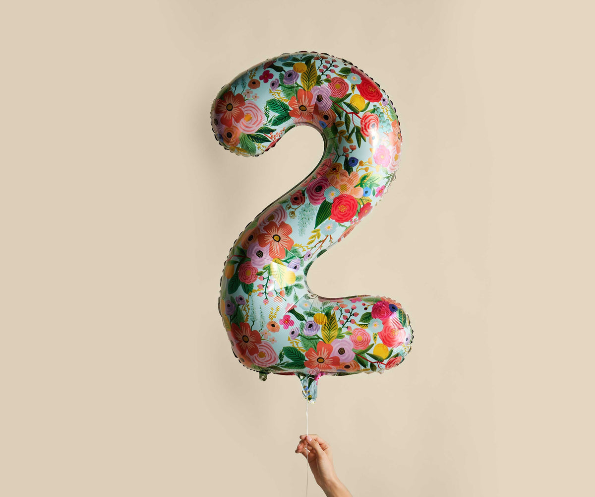 Numbered Foil Balloon - Garden Party