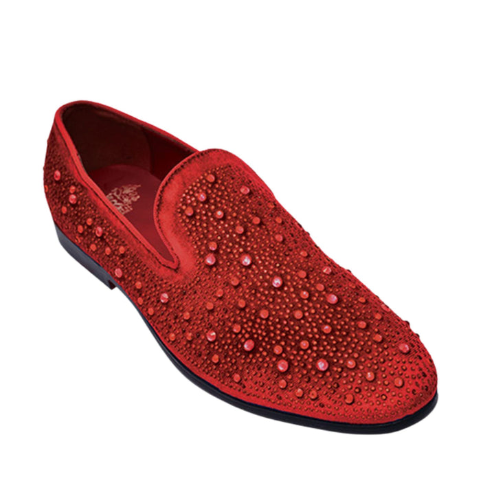 Men's red velvet dress shoes for prom - KCT Menswear