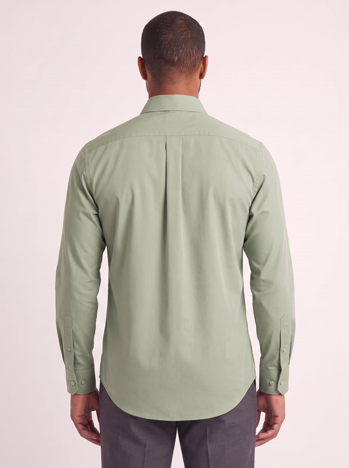 Sage classic fit dress shirt on model - back view - KCT Menswear