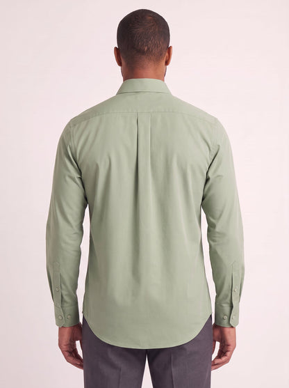 Sage classic fit dress shirt on model - back view - KCT Menswear