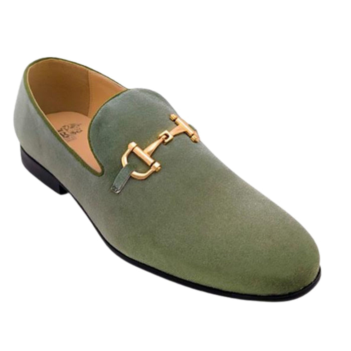 Sage Green velvet prom loafer for men – KCT Menswear