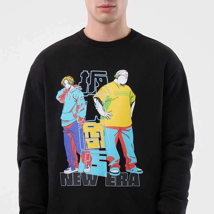 The Male model is wearing Sakamoto Days Netflix Black Crew Neck Sweater 3