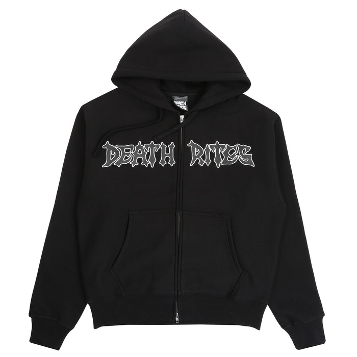 Script Zip Hooded Sweater - Black
