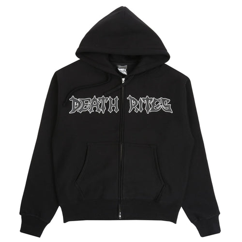 Script Zip Hooded Sweater - Black