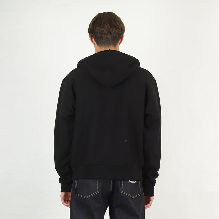 Script Zip Hooded Sweater - Black