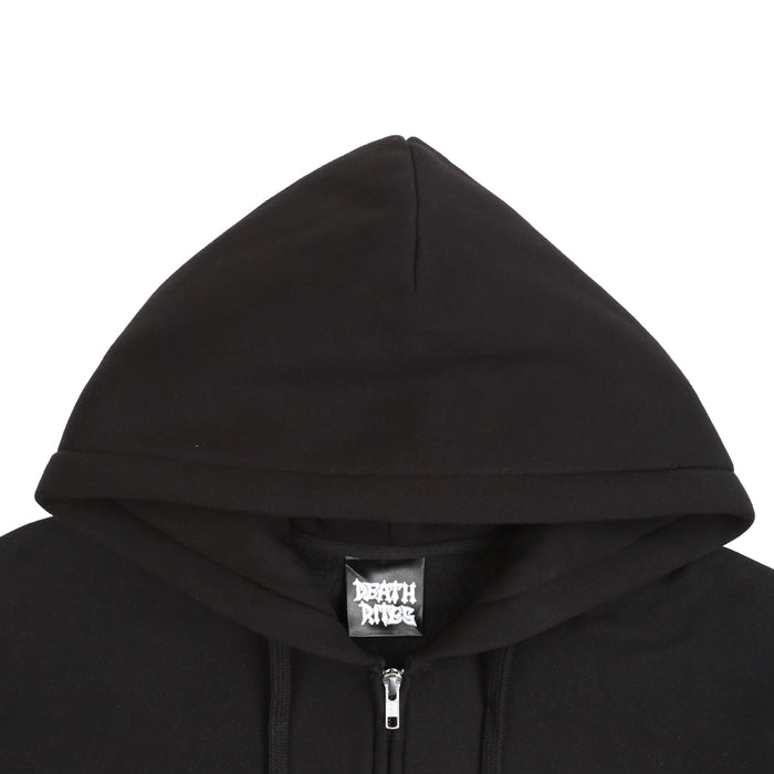 Script Zip Hooded Sweater - Black