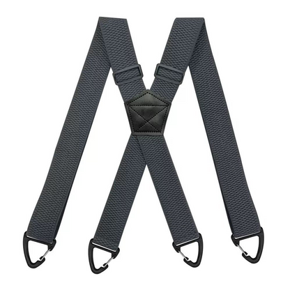🧵 Men's X-Back Braces with Swivel Hook Clips — Heavy Duty Adjustable Elastic Suspenders for Work & Formal Wear