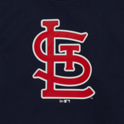The Male model is wearing St. Louis Cardinals MLB Regular Dark Blue Pullover Hoodie 3