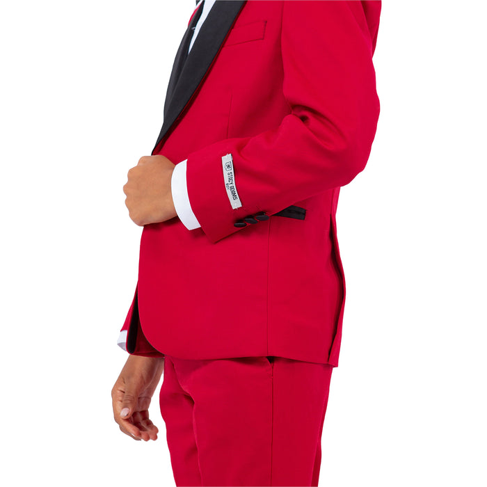 Stacy Adams Boy's 5pc Solid Tuxedo W/ Dress Shirt And Bowtie - Red