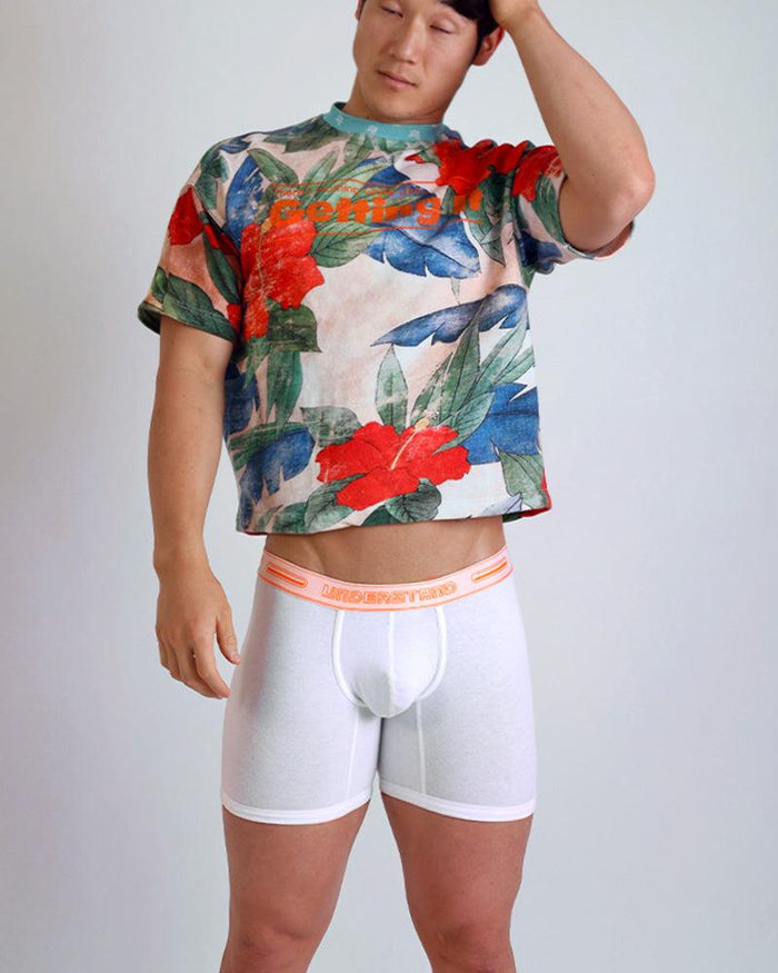STAMPED Boxer Brief (Long) - Lantana White - | UNDERSTAND - | MAD Lifestyle