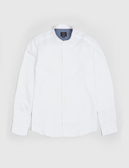 Suit Grandad Oxford Shirt - White