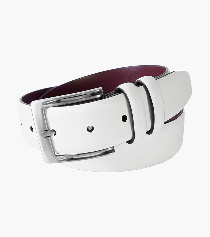The Baron – Double Strap Dress Belt in White – KCT Menswear