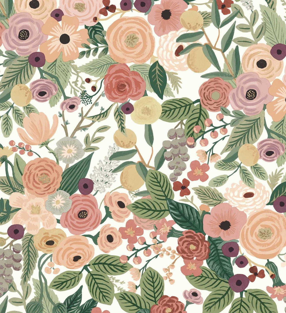 Garden Party Wallpaper - Burgundy Multi