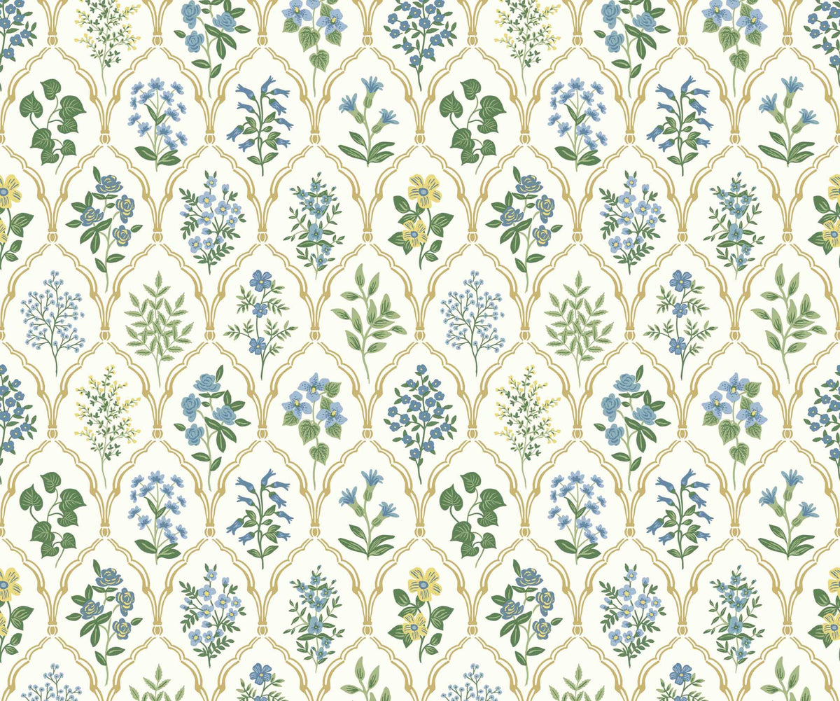 Hawthorne Wallpaper - Blue & Green