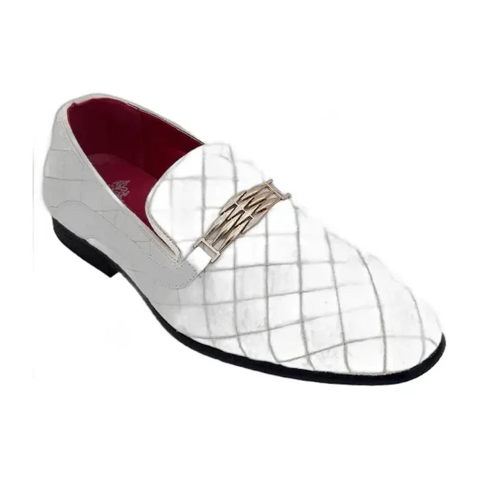 RB-111 White velvet dress loafer for men – KCT Menswear