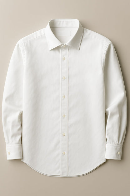 Men's White Slim Fit Dress Shirt - Formal Wedding Prom - KCT Menswear