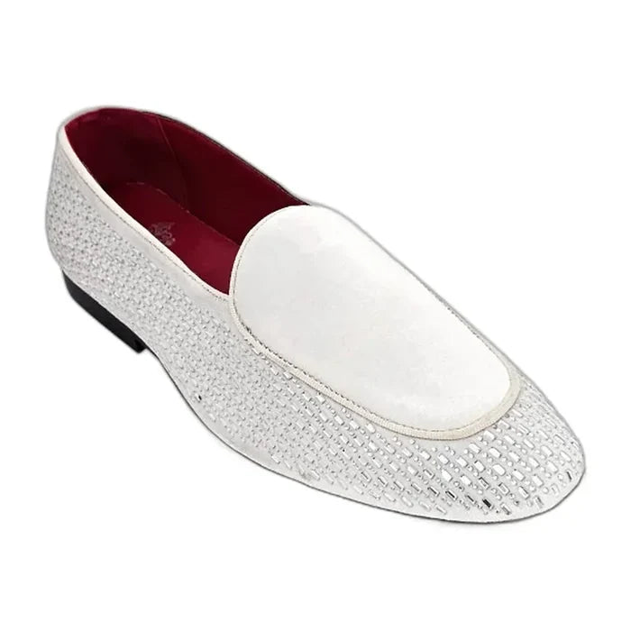 RB-102 White velvet dress loafer for men – KCT Menswear